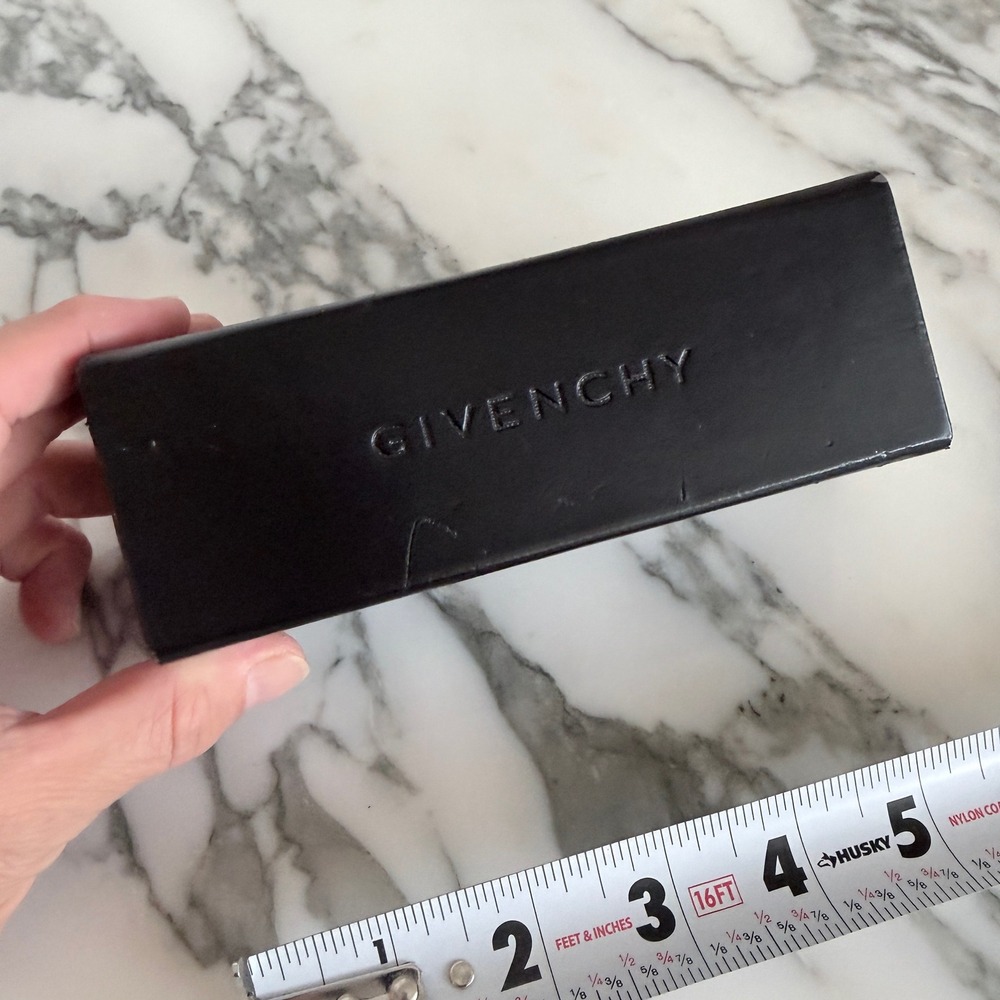 Givenchy Black Leather Sunglasses Case Hard Shell Eyewear Protector Logo Box